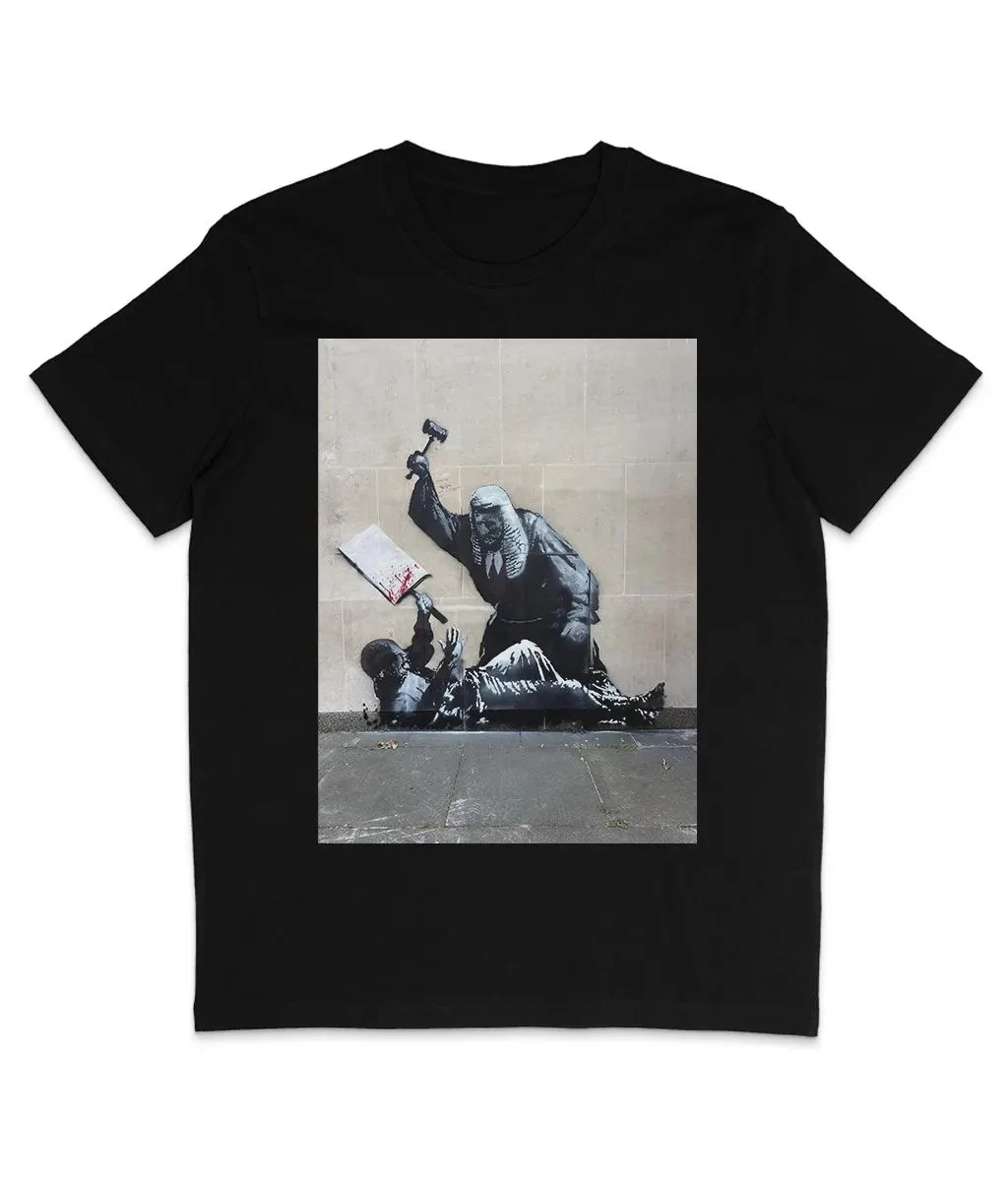 2026 Best Banksy Royal Courts of Justice Graphic T Shirts Retro Streetwear High-quality Crew-neck Men's T-shirt Summer