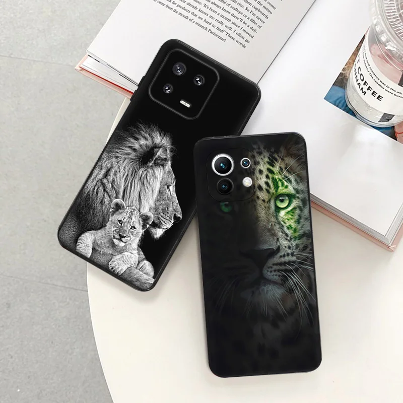 Matte Phone Case for Redmi Note13 Pro 5G 4G Note 12 12c 13c Xiaomi 12X 12T 13 Lite Lion King Black Soft Cover