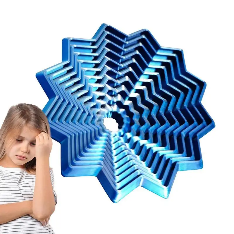 Brinquedo Fidget Sensorial 3D para Local de Trabalho e Viagens, Brinquedo Fidget Espiral Infantil, Estrela de Doze Pontas