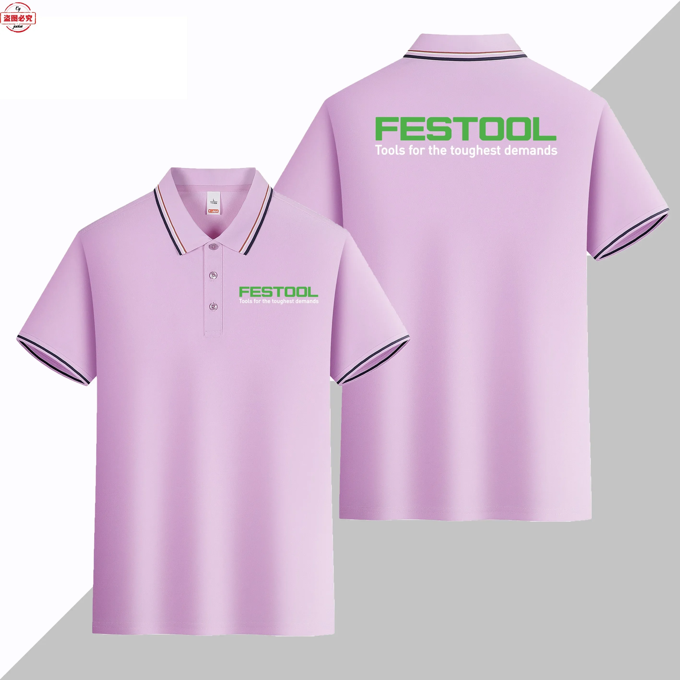 

Festool Logo Printed Workwear Men's Festool Short Sleeved Business Casual Sports T-shirt Lapel Polo Shirt Team Uniform