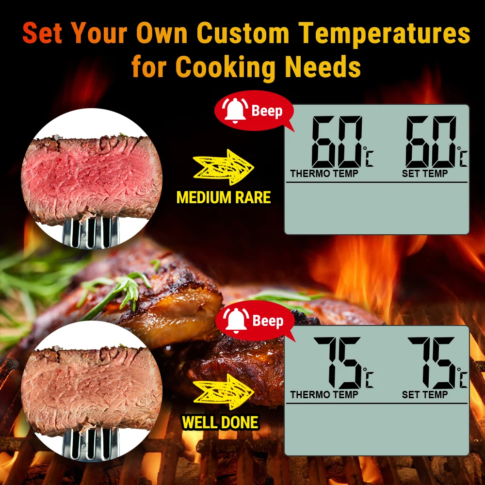 ThermoPro TP16 Digital LCD Display Kitchen Cooking Meat Thermometer For BBQ Oven Grill With Timer Function