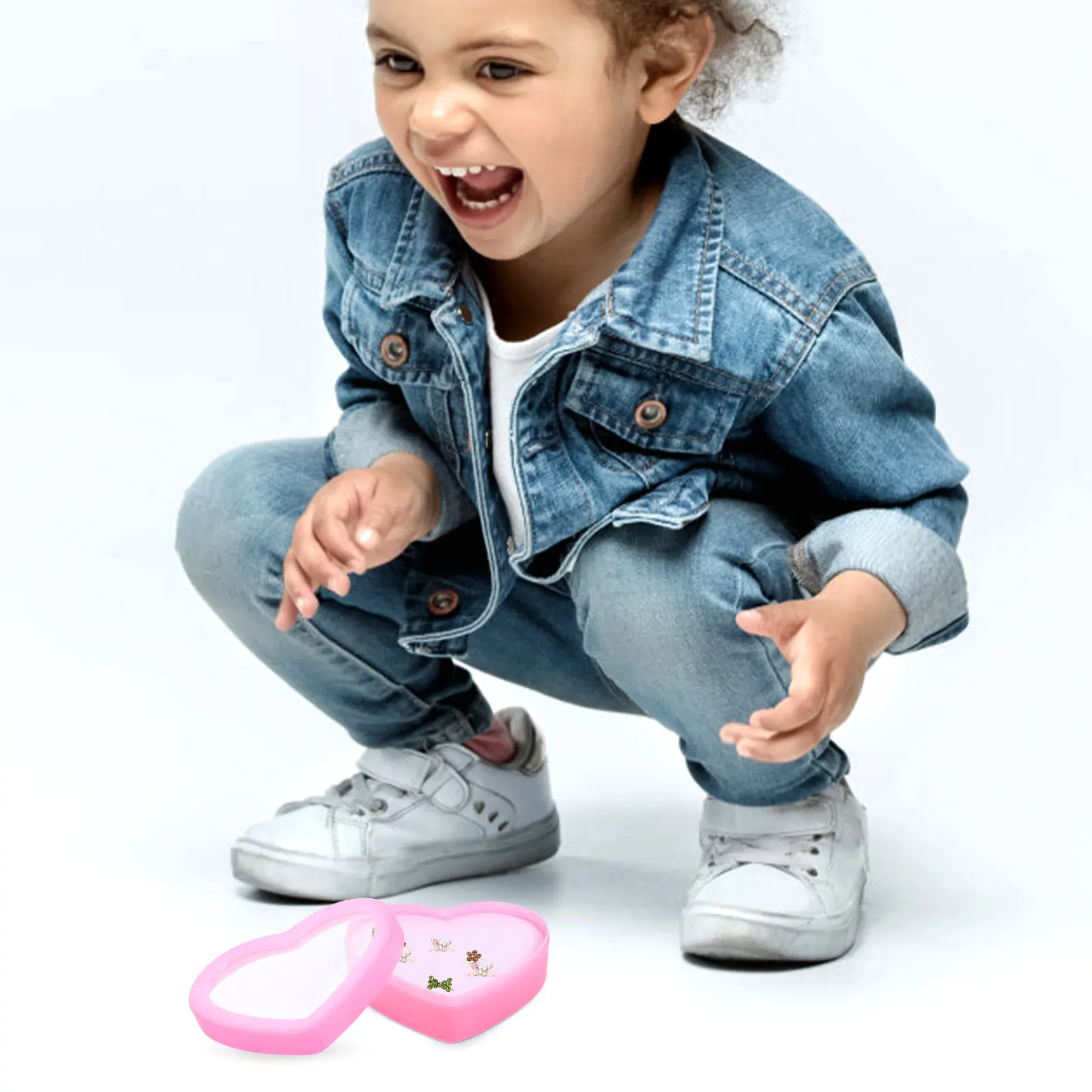 

Коробка для колец в форме сердца, 1 шт., футляр для хранения ювелирных изделий, маленький футляр для колец, органайзер для колец и сережек, пылезащитный органайзер, подарок