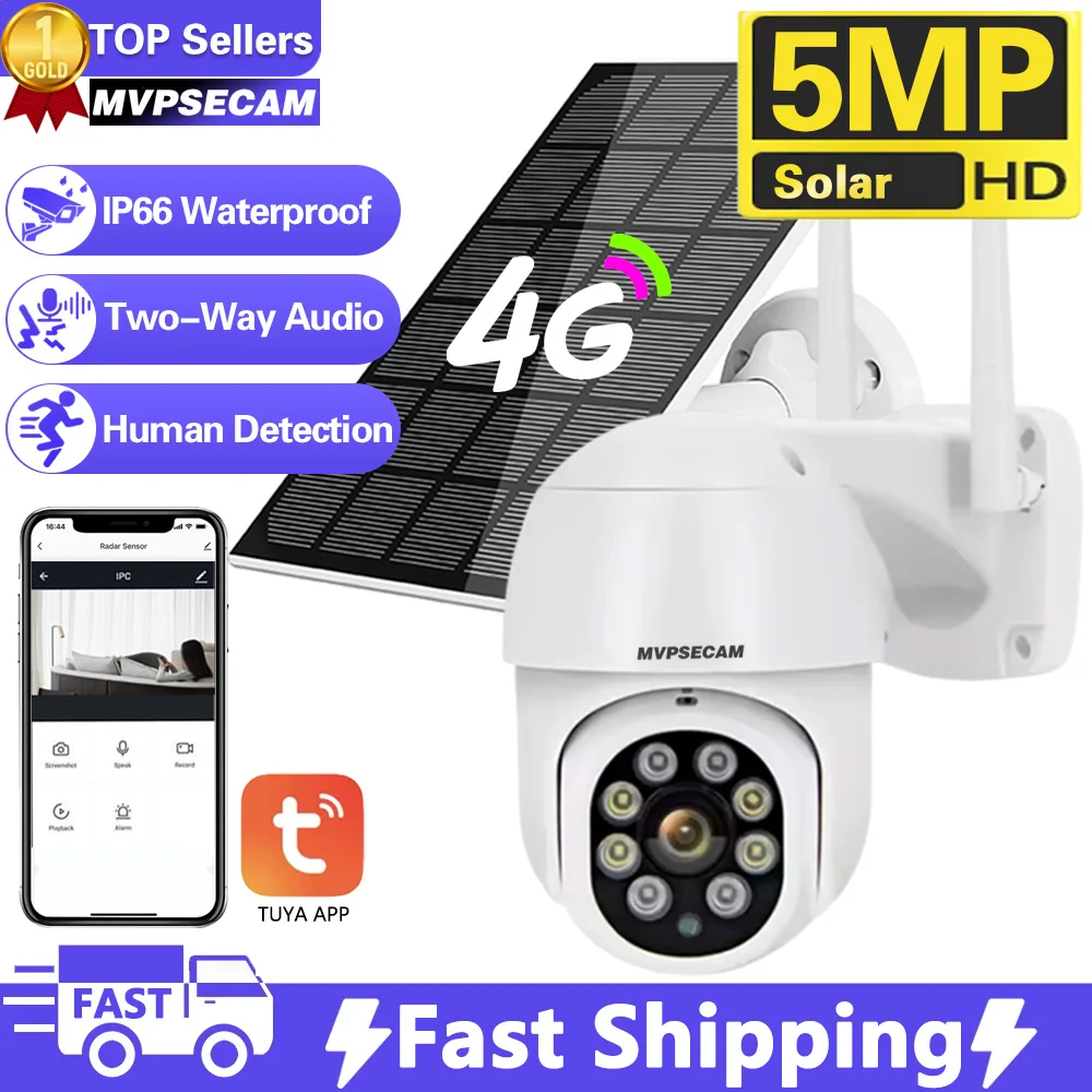 camera ip ptz sem fio ao ar livre camera de vigilancia por video com painel solar long time standby tuya app hd 5mp cartao sim 4g 01