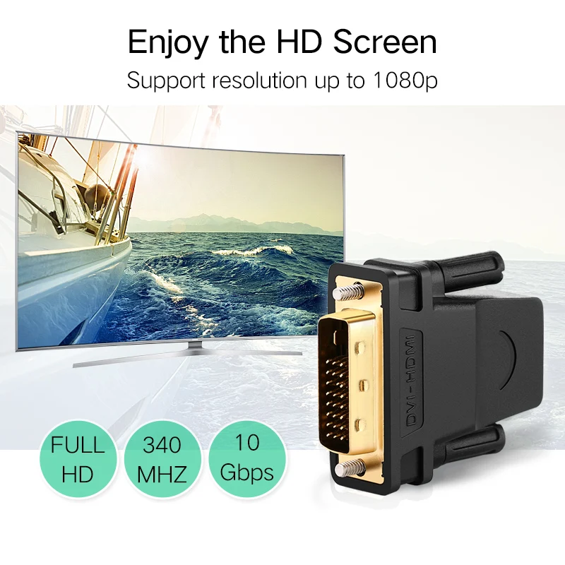 Ugreen DVI to HDMI Adapter Bidirectional DVI-D 24+1 Male to HDMI Female Cable Connector Converter for HDTV Projector HDMI to DVI