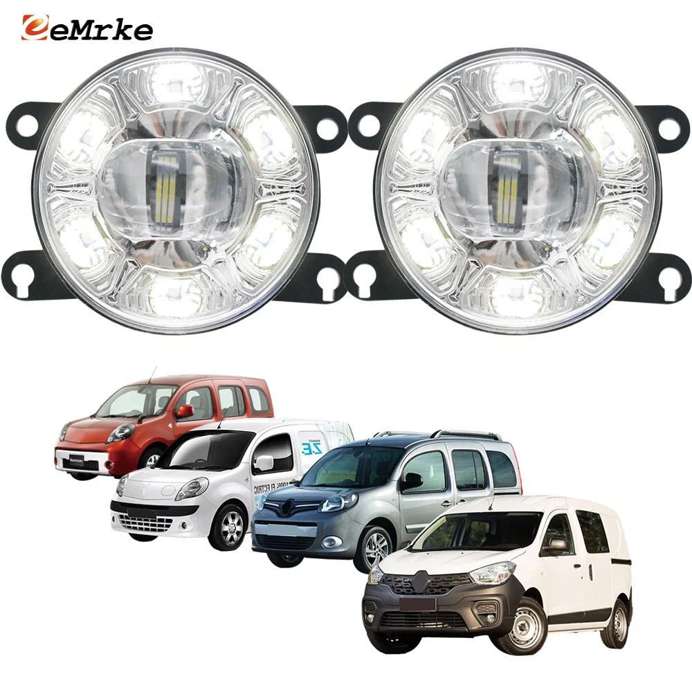 

Led Fog Lights Assembly Headlights for Renault Kangoo, Grand Kangoo II W with Lens + Car DRL Daytime Running Lamp PTF Accessory