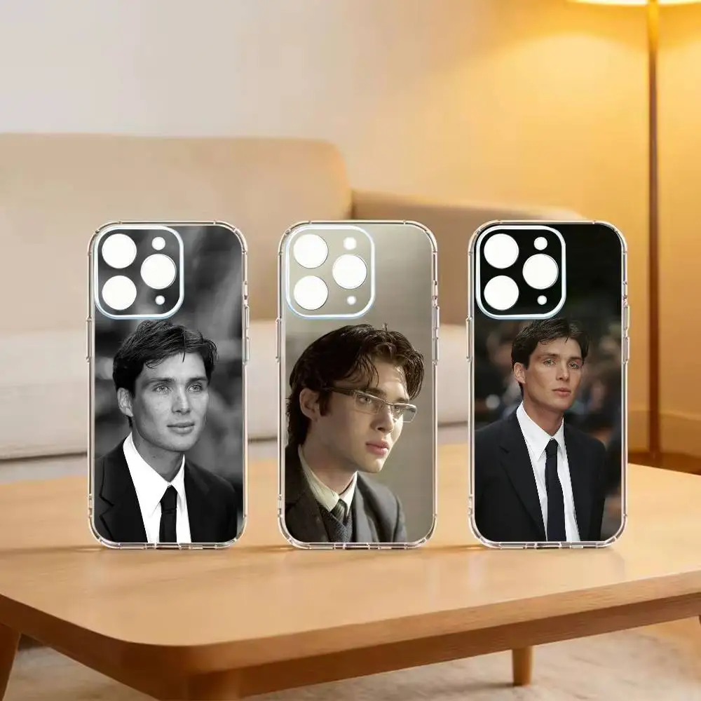 

actor-Cillian Murphy Phone Case Transparent Soft Case For iPhone 14 16 15 17 13 12 11 Pro Max Plus