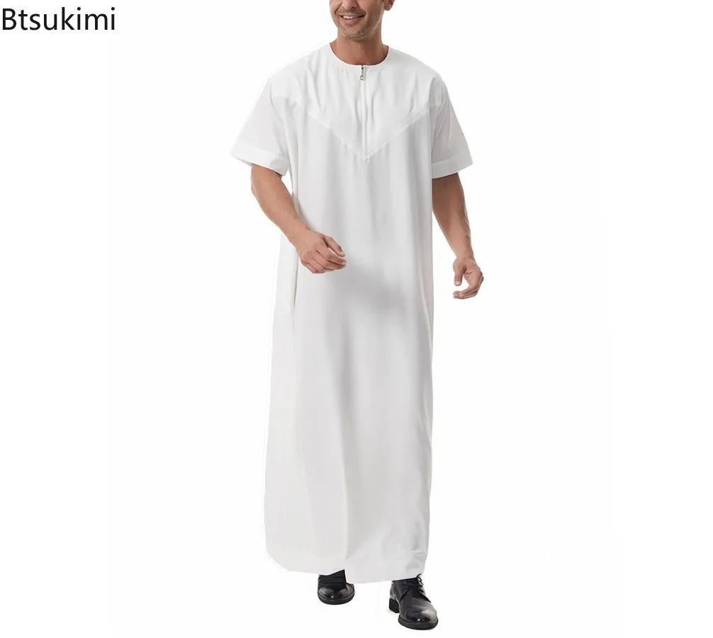 Medio Oriente Arabia Saudita Abito da uomo musulmano Ramadan Abito di moda Dubai Arabo Türkiye Camicia lunga a maniche corte Hui Abbigliamento etnico