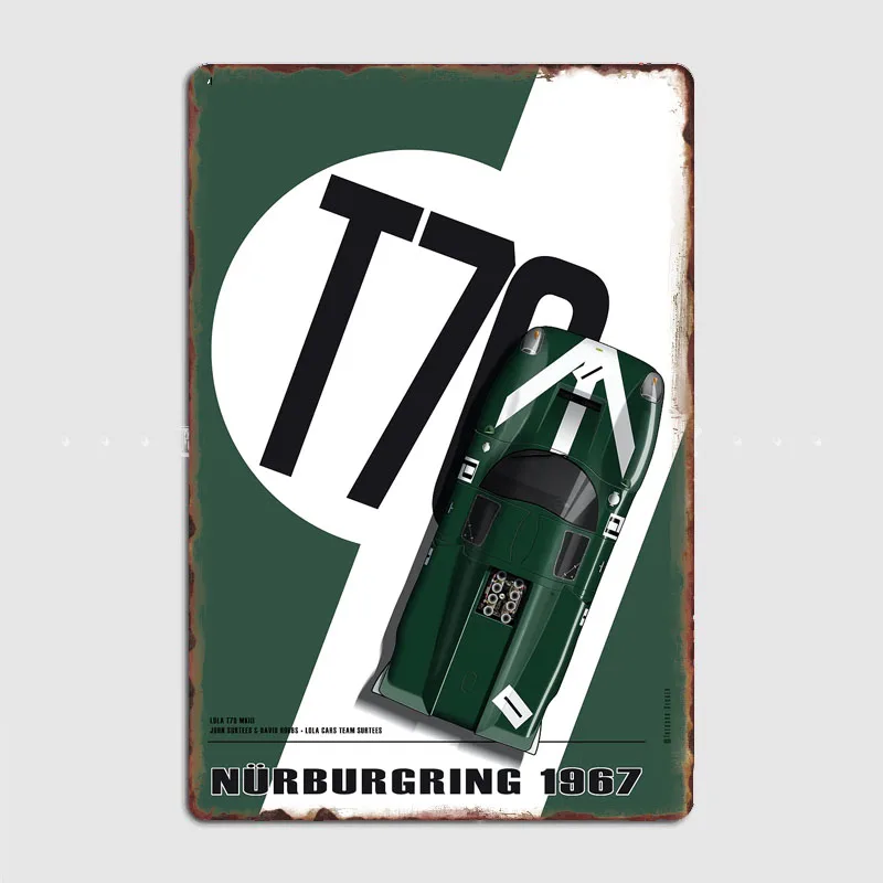 Metal Sign Posters Bar Custom Le Mans Targa Florio and Brands Hatch, Nürburgring ,Vintage Indoor Wall Home Decor Room Decoration