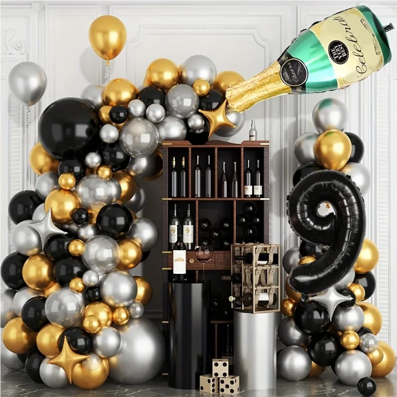 

Green Champagne Bottle Latex Balloon 32-inch Digital Balloon Bar Nightclub Balloon Decoration Party Decoration Props