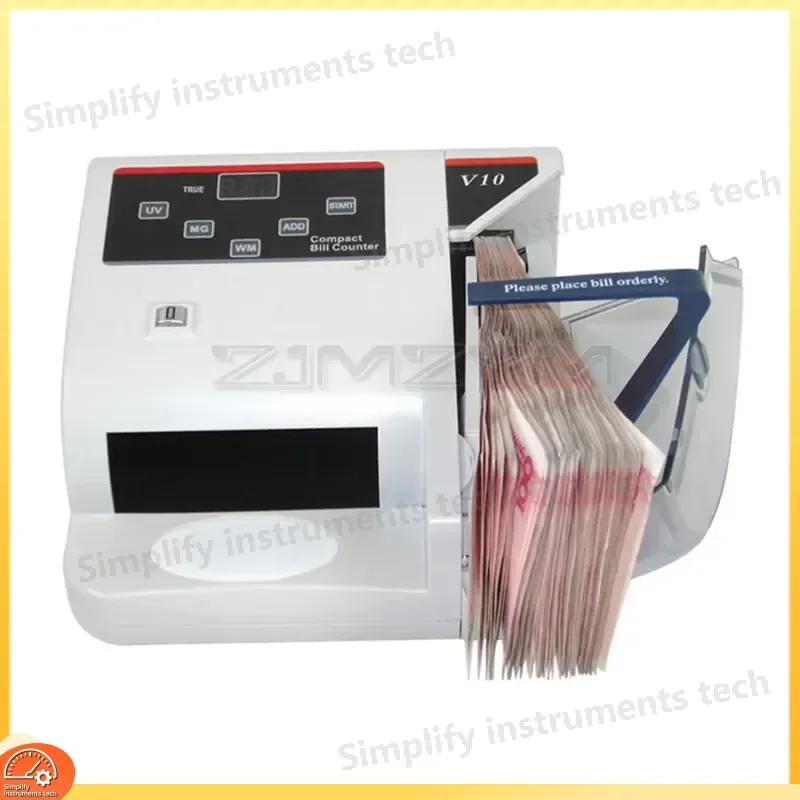 V10 Portable Money Counter for Multi-Currency Cash Banknotes Counting Device Financial Equipment with EU US Plug Bill