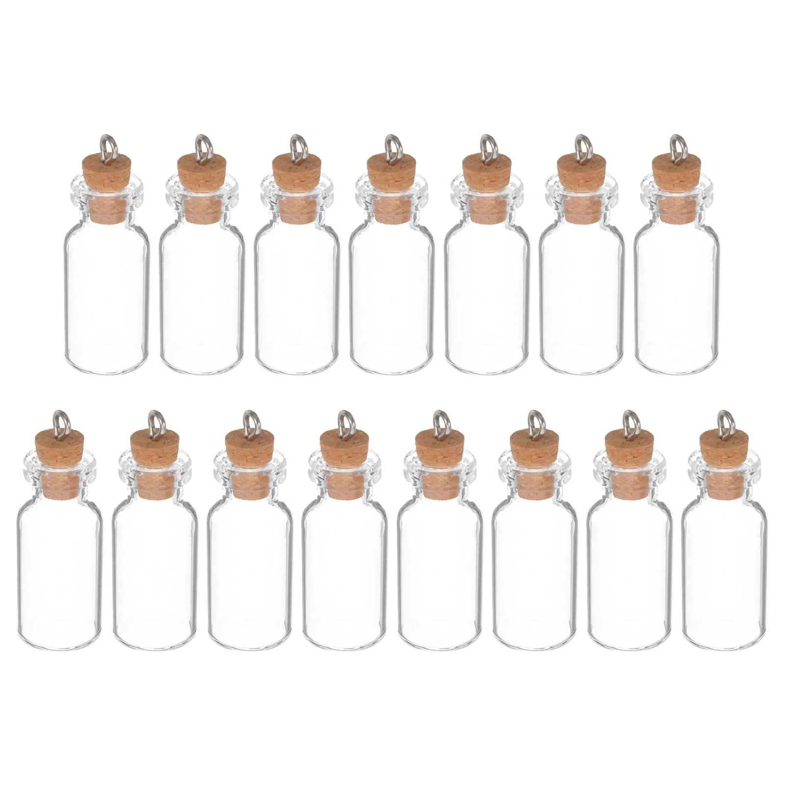 

15 Pcs Mini Glass Bottle Wishing Decorative Bottles Vial Pendant Cork Vials