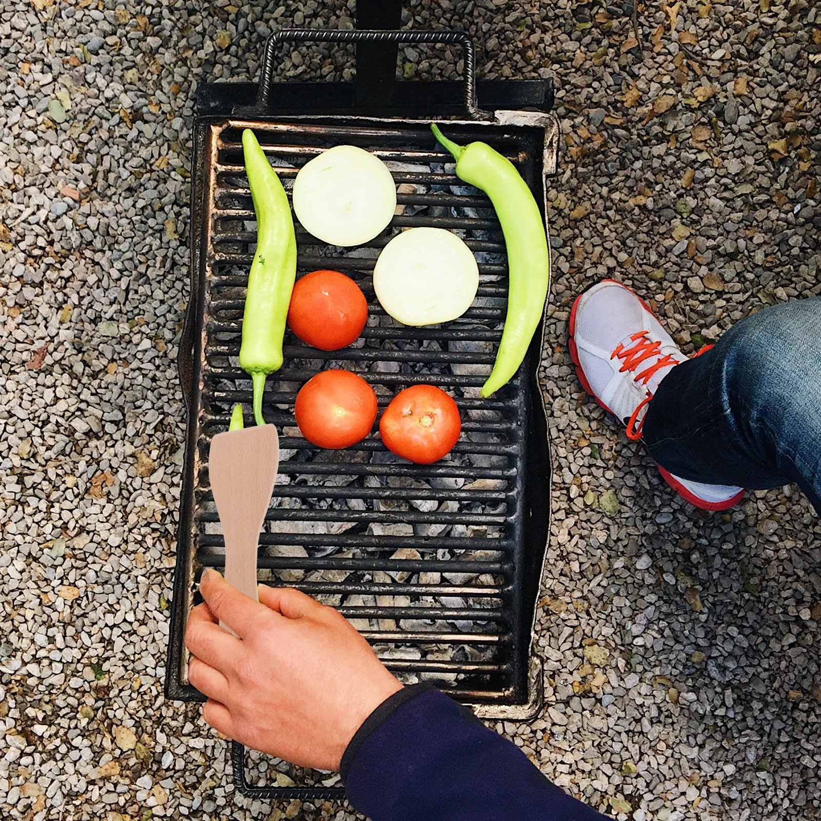 

10Pcs Beech Wood Bbq Spatulas Small Straight Design Kitchen Cooking Tools for Frying Baking Pancakes Burgers Wear-Resistant