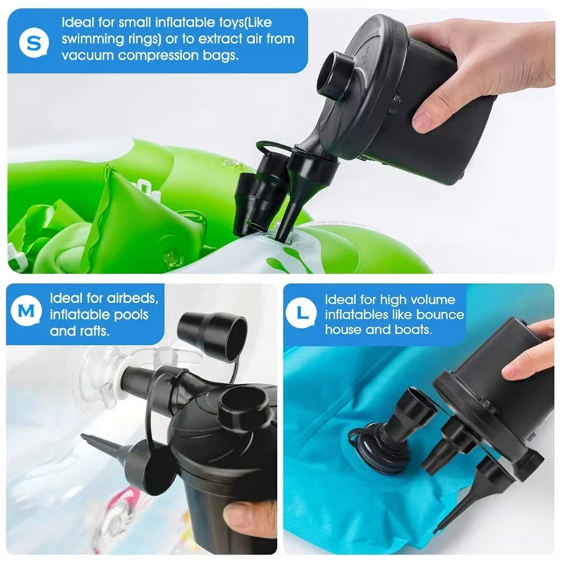미니 에어펌프 2000mAh 무선 전동 펌프 수영장 튜브, 에어매트, 진공 보관백 등에 사용 가능
