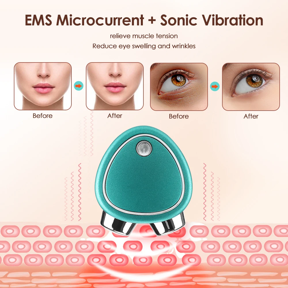 EMS Facial Massager Microcurrent Face Lift Machine Roller Tightening Rejuvenation Beauty Skin Anti Wrinkle Fat Burning Slimming