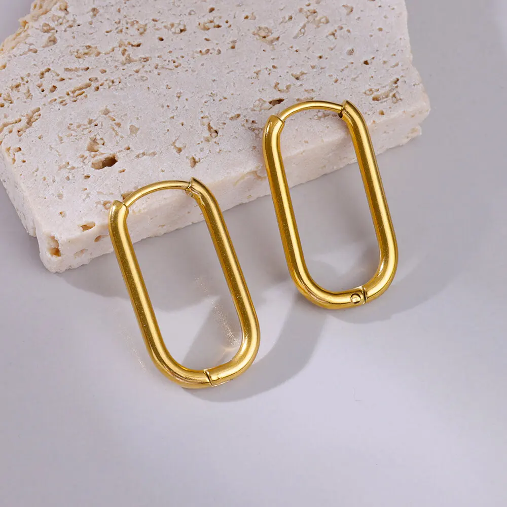 Stainless Steel Earrings for Women U-shaped Hoop Earrings 2024 Trend New in Korean Fashion Party Wedding Jewelry aretes mujer