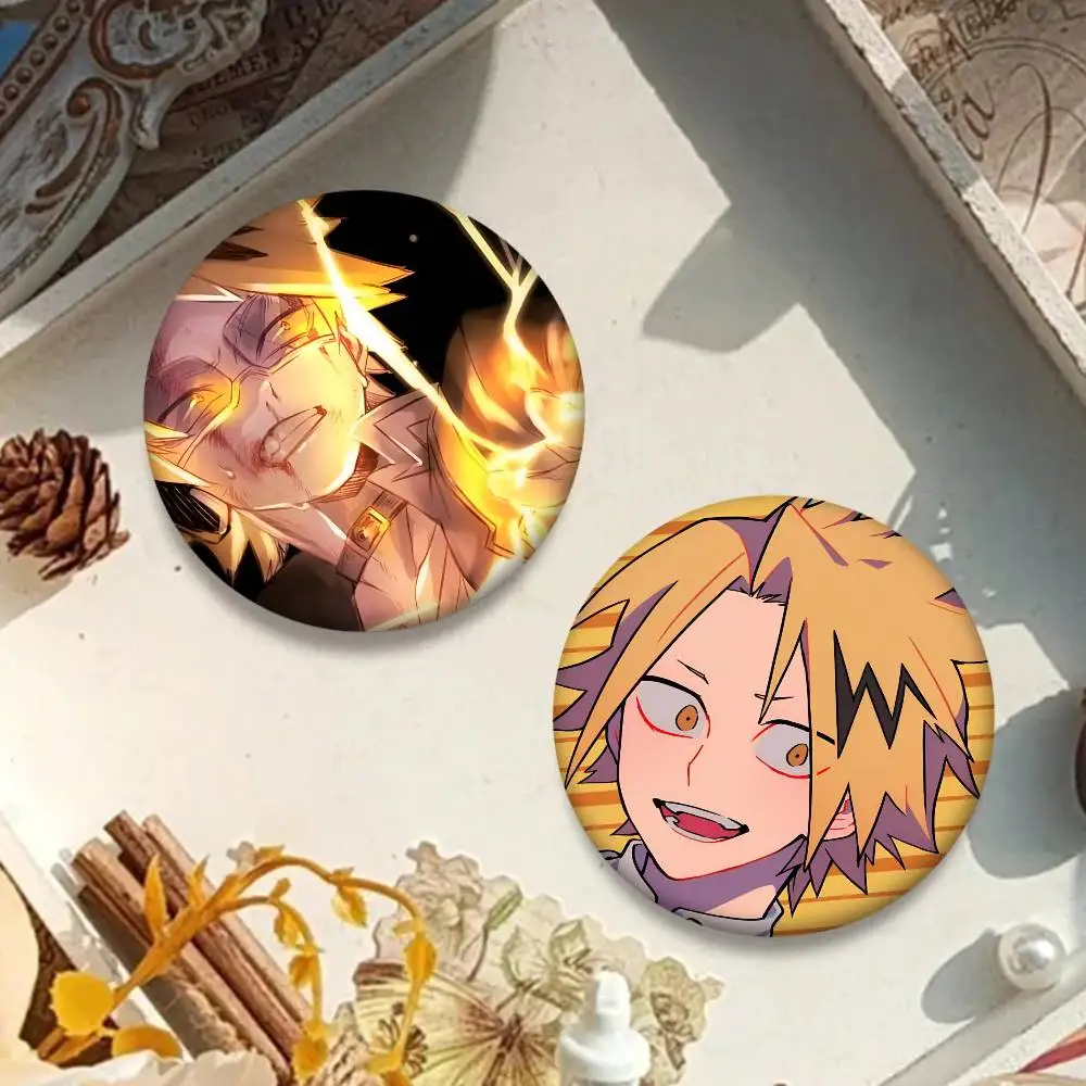 Anime My Hero A-Academia Kaminari Denki Badges Round Cosplay Pin Bag Decor Fans Collect Friends Gifts Brooch view 4