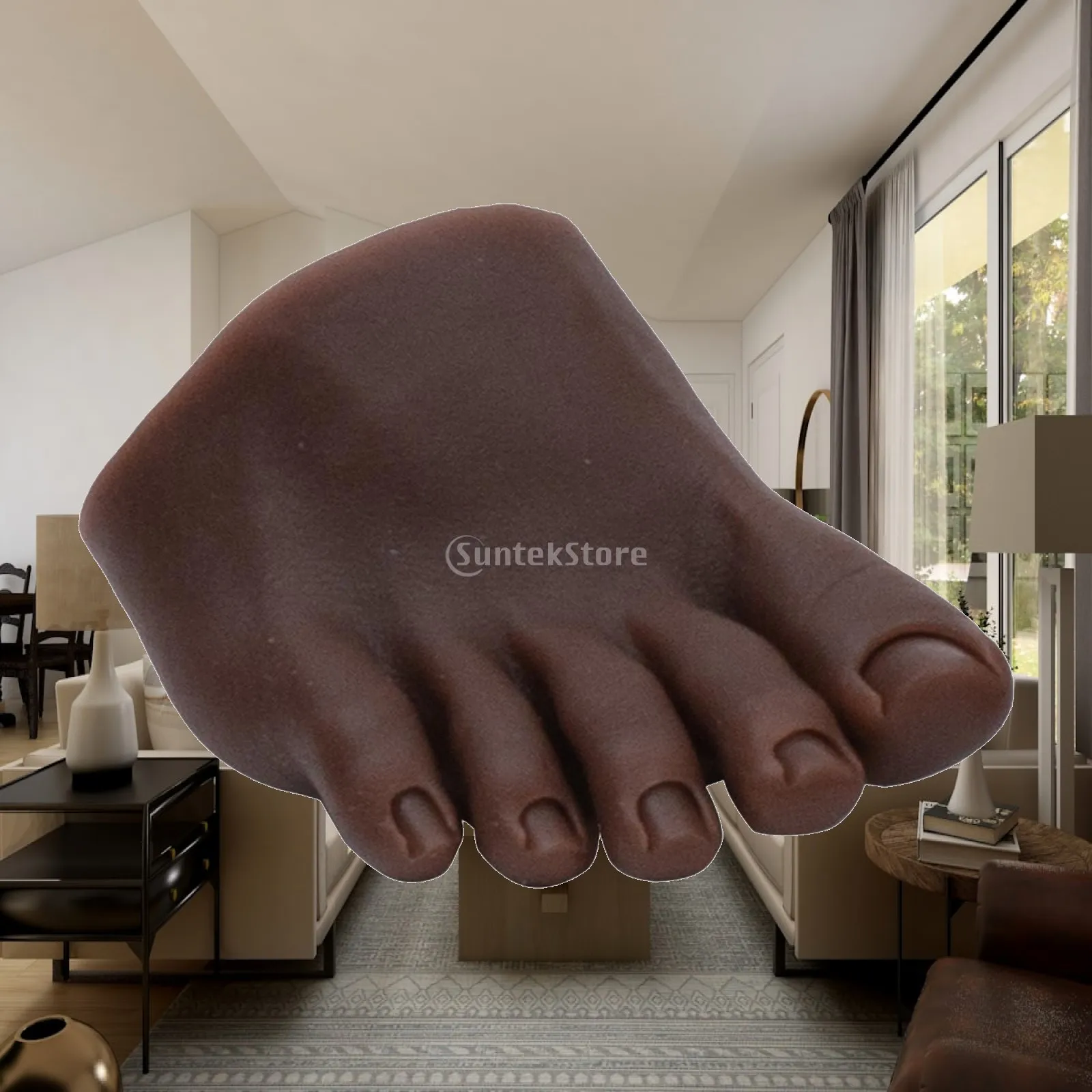 Nail Practice Foot Model Silicone Bendable Mannequin for Acrylic Gel Art Training with Stand for Beginner Salon Artists Toe