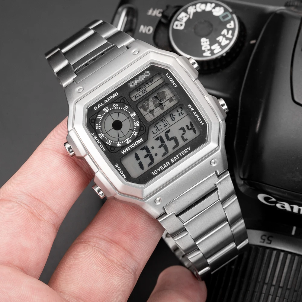 AE1200 Metal Stainless Steel Bezel Mod Case with Mirror Glass