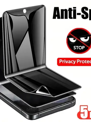 5Pcs Privacy Anti-Spy Peeping Hydrogel Film For Samsung Galaxy Z Flip 5 4 3 Flip5 Flip4 Soft Screen Protector