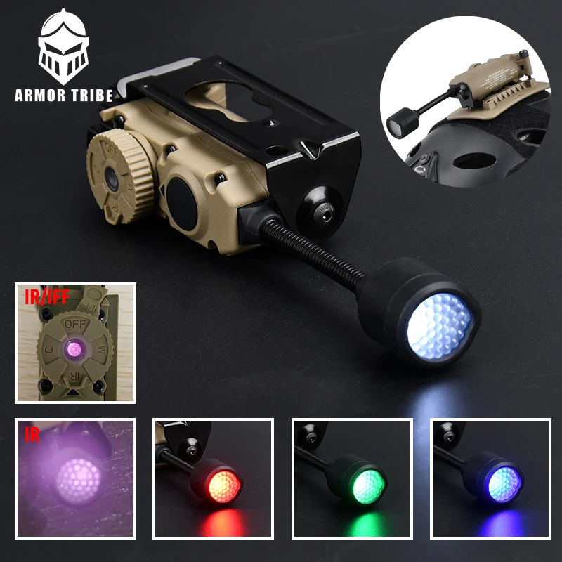 Tactical Sidewinder Head Lamp Helmet Strobe Lamp  Red Green Blue IR White Light Multifunctional LED  IFF Outdoor Hunting Auxilia