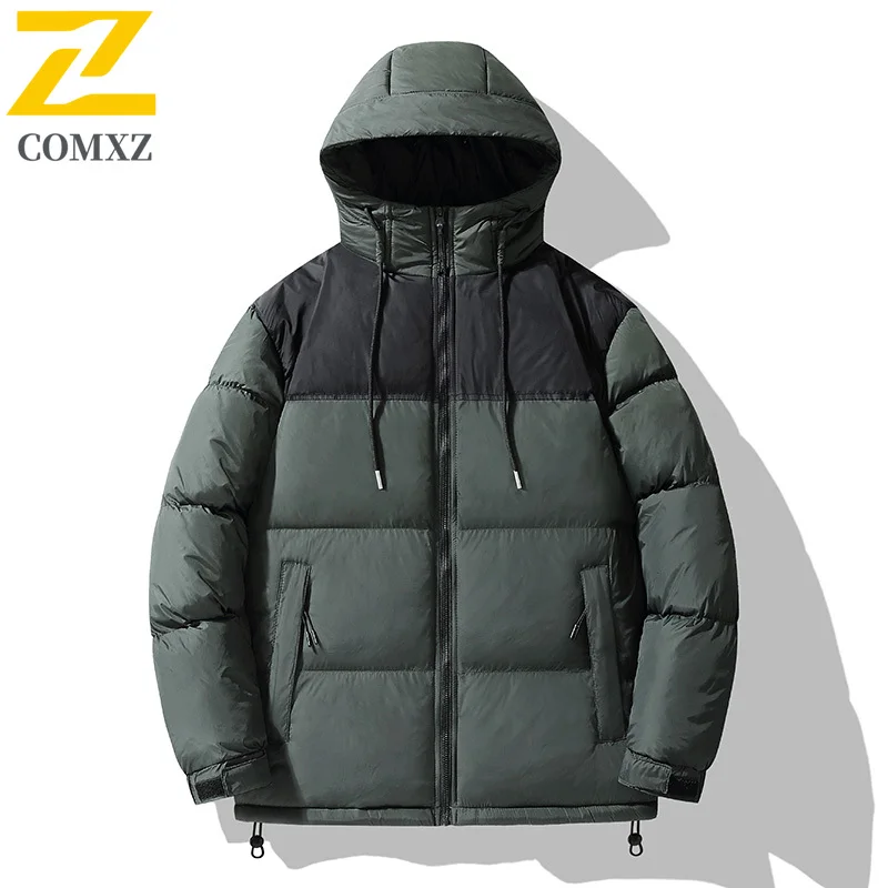 

COMXZ 2025 Men Women Couple Hooded Fashion Padded Jacket New Winter Coat Big Size Couple Wear Down Korean Trendy Puffer Coat