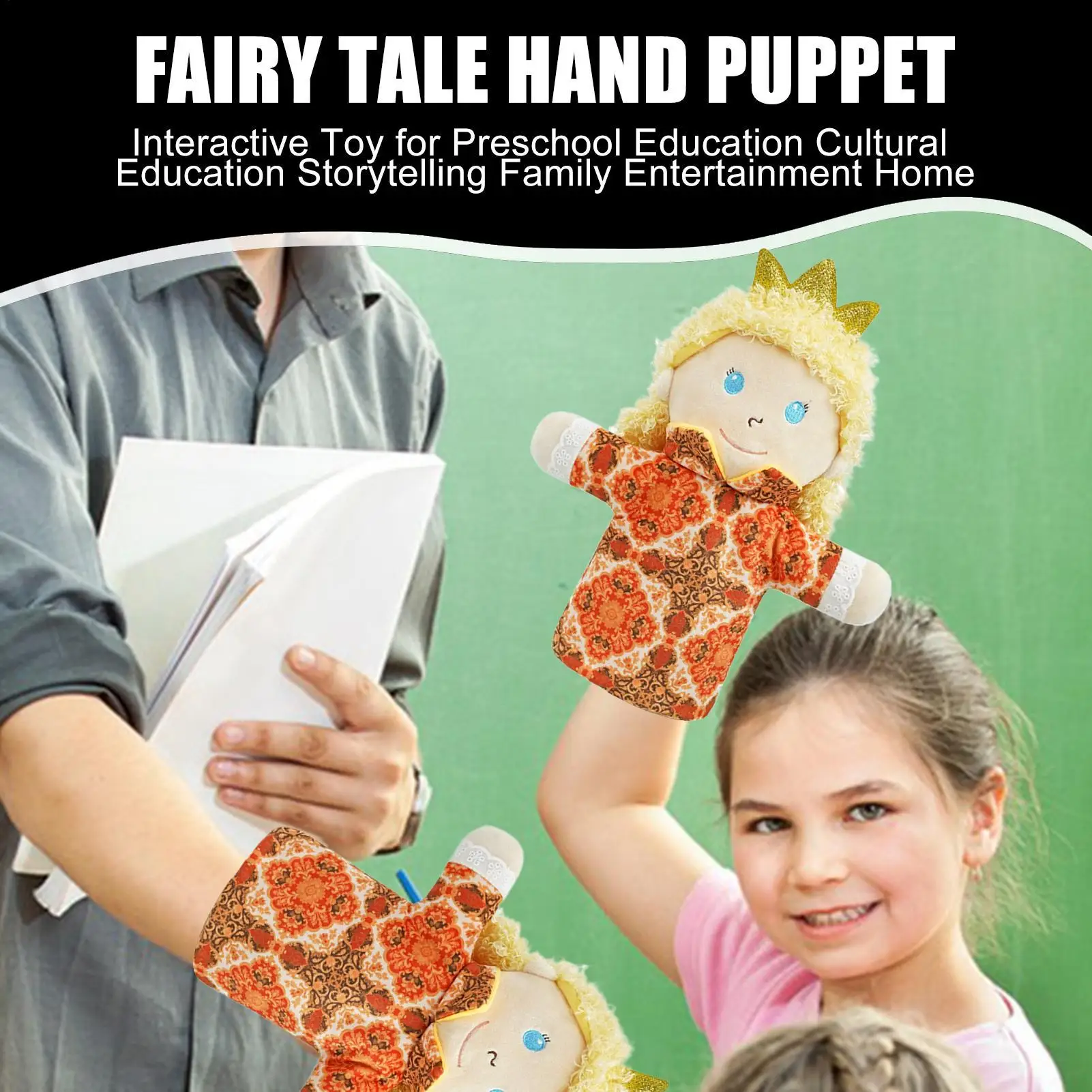 دمى يدوية من القطيفة لعبة لعب الأدوار الملك الملكة الأميرة الأمير الساحرة لرواية القصص ألعاب تعليمية للأطفال في مرحلة ما قبل المدرسة