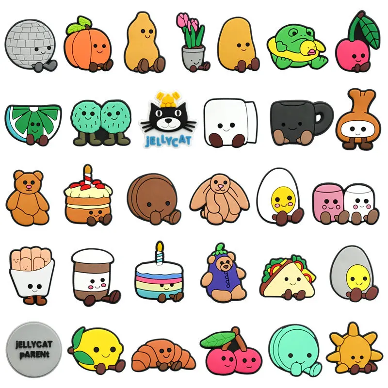 

18-119PCS Cartoon Plush doll snacks Shoe Charms Fantasy PVC Decoration Mix high-quality Detachable Waterproof For Party Gifts