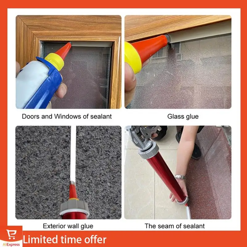 Verse 27-delige kalefatermondstukapplicator met basis Geel en rood Caulking Finisher Afdichtmiddel Afwerkingsgereedschap Aanrechtverbinding