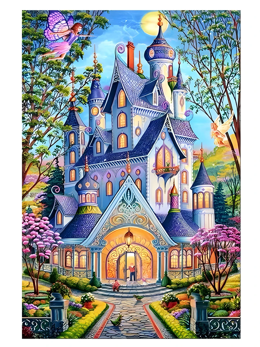 Paesaggio punto croce castello primaverile Kit ricamo fai da te casa pittura decorativa alla moda 11 ct9ct ricamo stampato artigianato