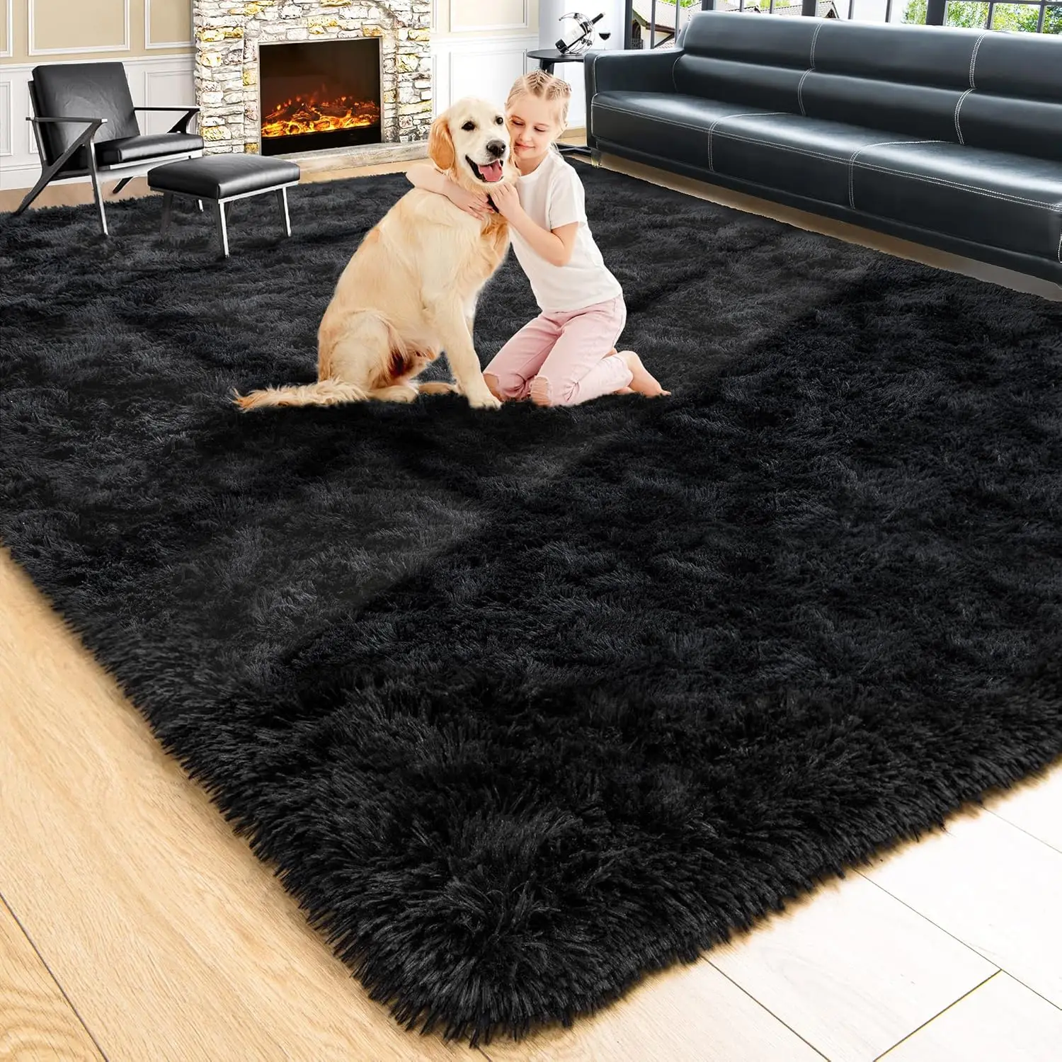 Vikama moderno peludo tapete sala de estar sofá mesa café cobertor quarto macio macio bebê rastejando tapete inverno decoração para casa