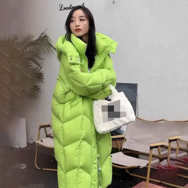 

Winter New Chic Down Cotton Coat Women's Overcoat Hooded Thicke Warm Parka College Style Mid-length Cotton-Padded Jacket Tops