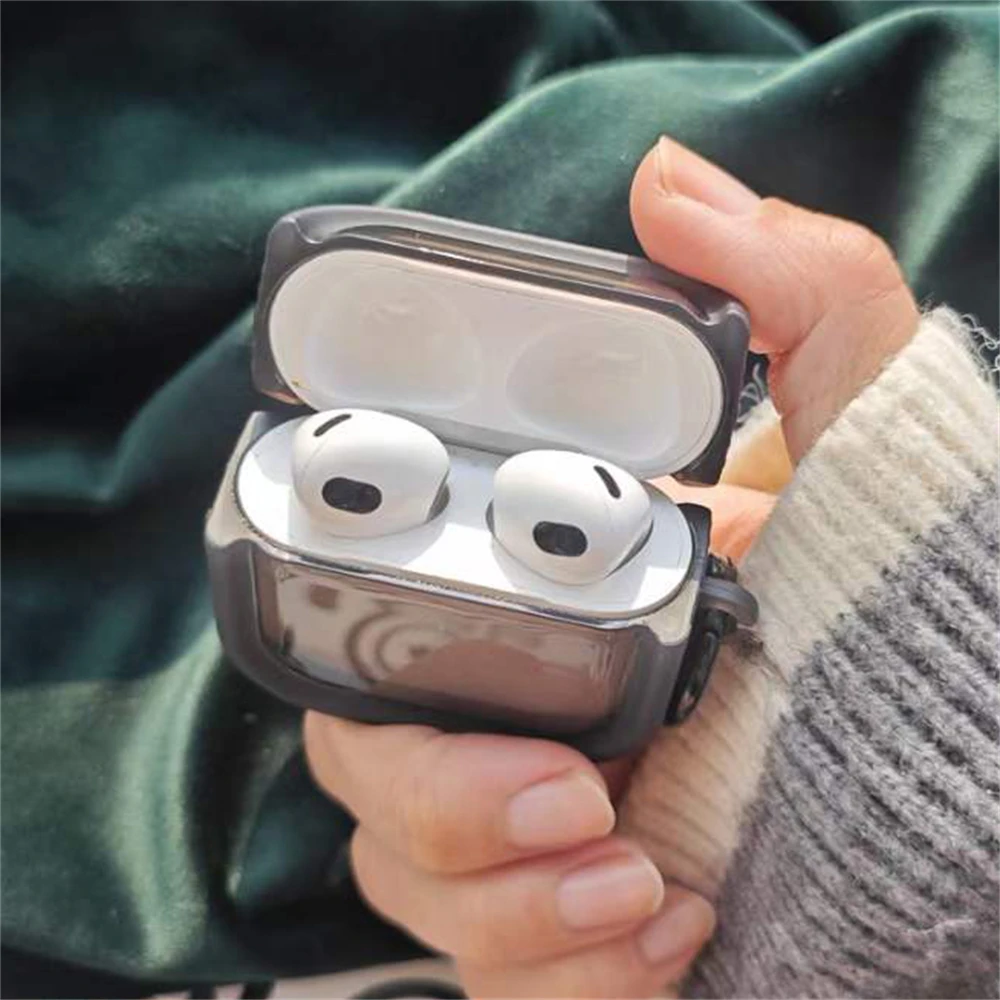 سماعات رأس فاخرة بلون واحد مع سلسلة مفاتيح ، غلاف واقي ، غطاء لين لسماعات AirPods Pro 2 ، AirPods 1 ، AirPods 2 ، لطيف ، جديد