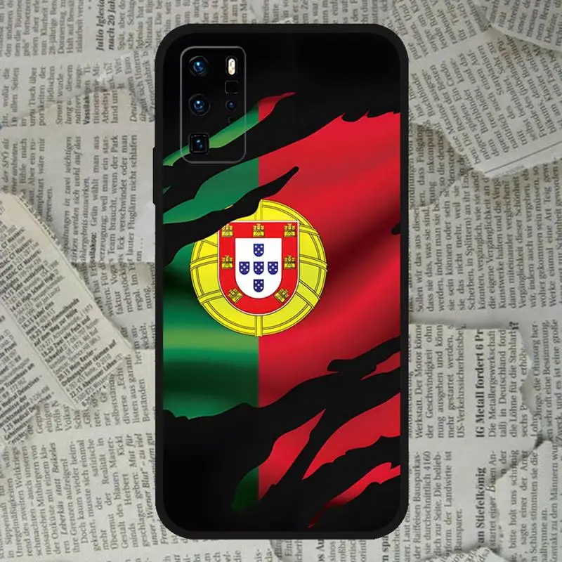 Portugal National Flag Phone Case For OPPO Find X5 X3 X2 A93 Reno 4 3 Pro A94 A75 A74 A72 A53 A52 Black Soft Silicone Case