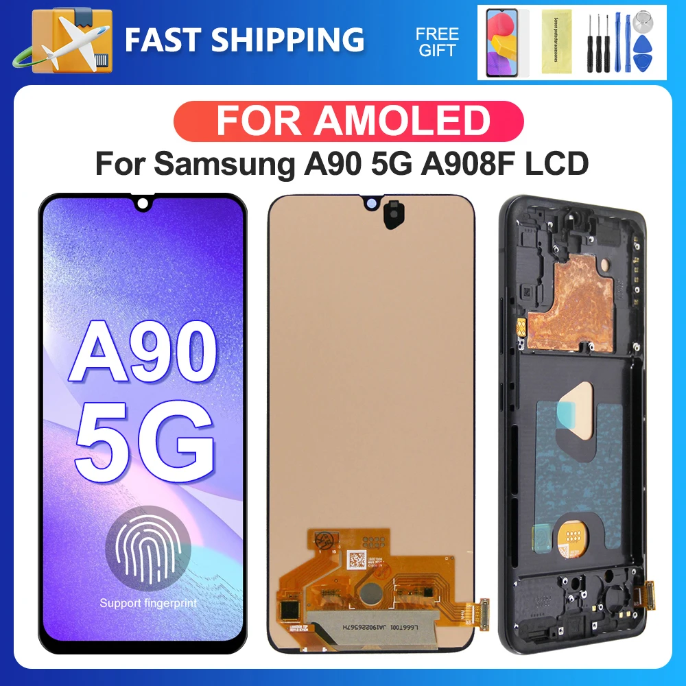 A90 5G For Samsung 6.7''For AMOLED SM-A908B SM-A908N SM-A9080 LCD Display Touch Screen Digitizer Assembly Replacement