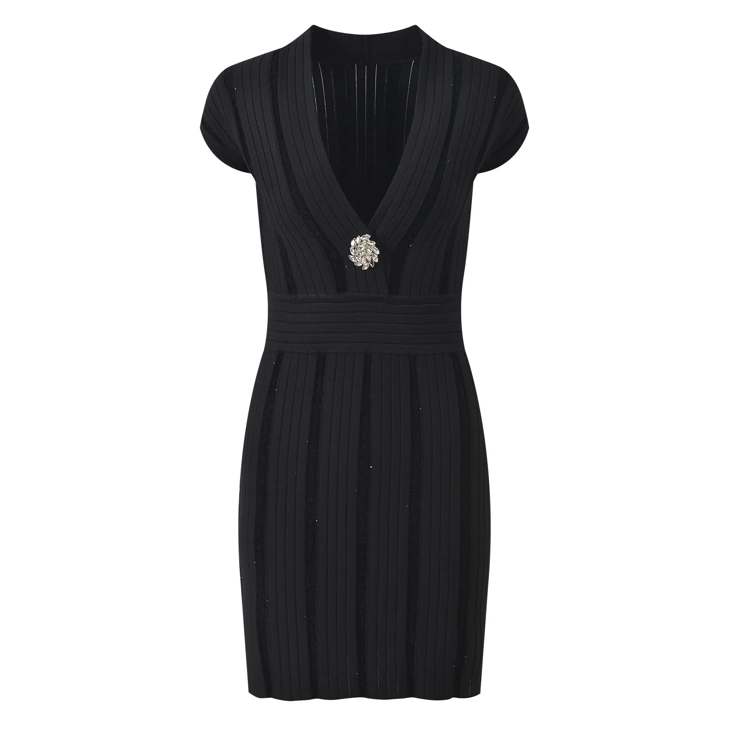 

Ele V-Ne Svel Bodycon Dr Spring Summer New Sle Knitted Fabric Slimming Fit mid Waist A-Line Skirt for Women