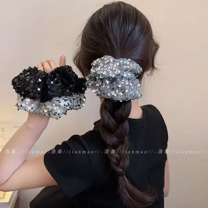 

2026 New Sequins High Elastic Scrunchy Set for Women Advanced Spring Summer Hair Rope Hair Accessory Premium Portable