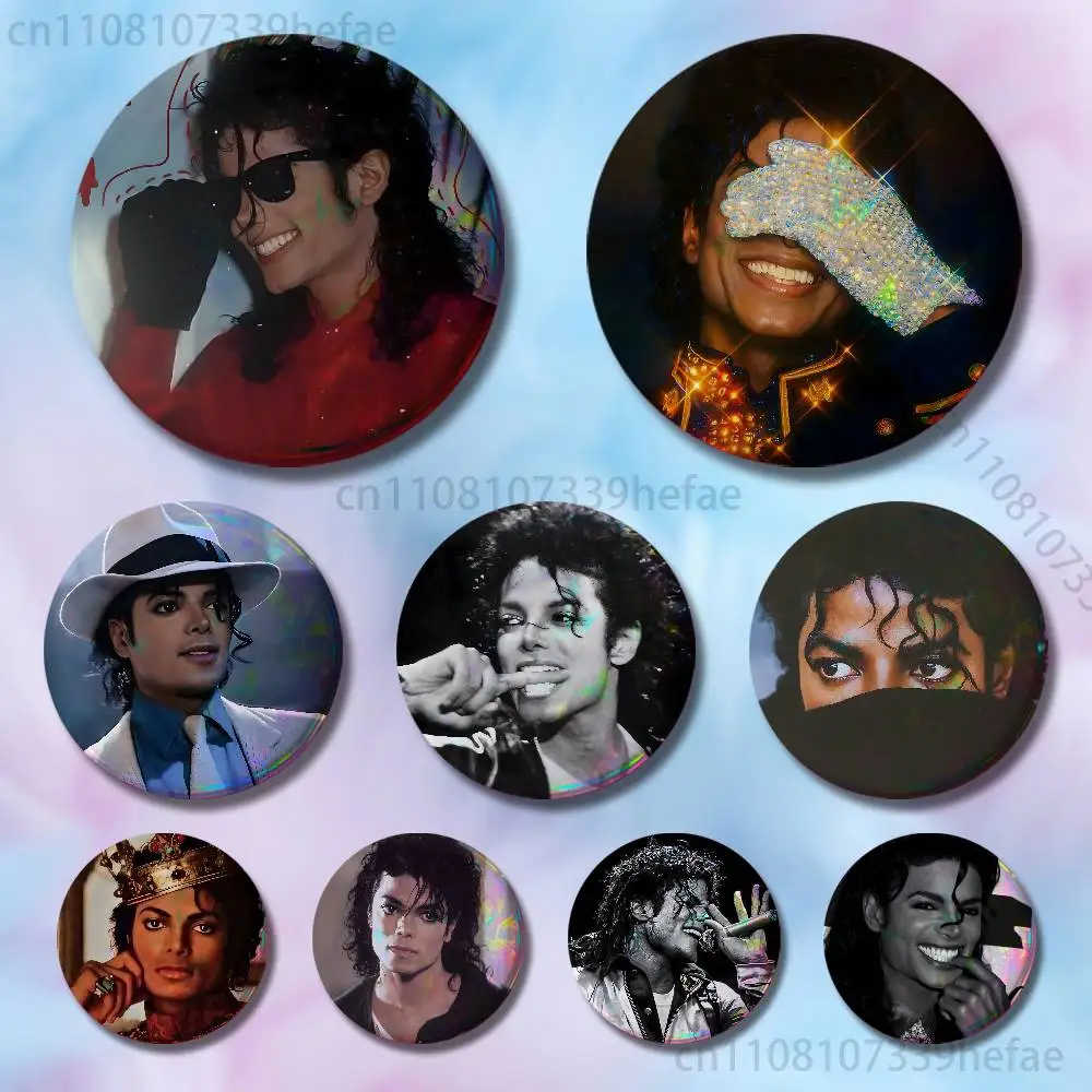 

Thriller Dangerous M-Michael J-Jackson Pin Tinplate Round Brooch Cosplay Nijigen Otaku Culture Badges 58mm 44mm 32mm 75mm 25mm