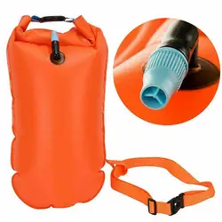 New Inflatable Open Swimming Buoy Tow Float Dry Bag Double Air Bag with Waist Belt for Swimming Water Sport Storage Safety Bag