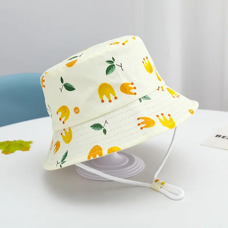 Children\'s Fishing Cap Cartoon Animal Fruit Printing Flower Cap Summer Beach Cotton Fishing Cap Men And Women Baby Universal