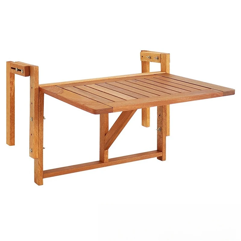 

Solid wood balcony folding table, afternoon table, wooden folding railing adjustable