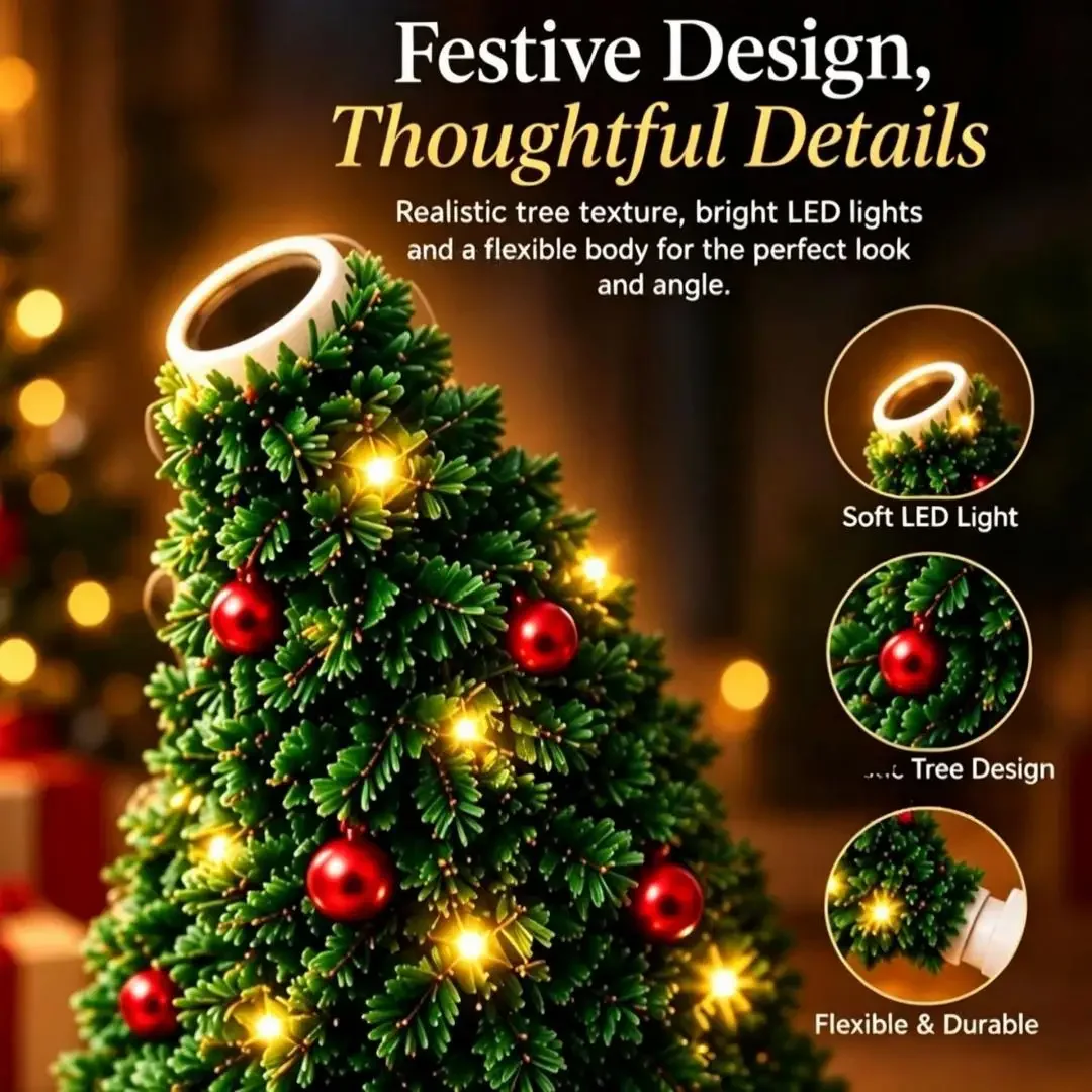 New 2026 Christmas Projector Light USB Christmas Night Light with 6+ Holiday Patterns Tree Lamp for Home Party New Year Gift