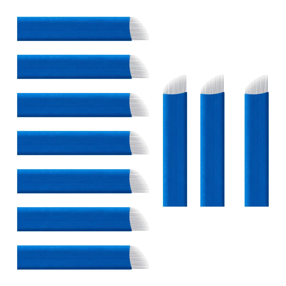 

30 шт. профессиональные иглы для микроблейдинга, лезвия для татуировки бровей, ручной макияж, стабильные, прочные, портативные, одноразовые принадлежности для татуировок