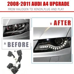 Car Headlight Modification Upgrade Special Transfer Wiring Adapter Harness For 08-11 Audi A4 From Halogen To Xenon Play And Plug