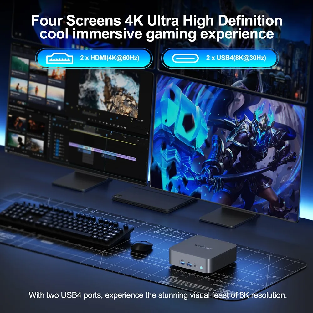 GEEKOM GT13 Pro Mini PC, Intel Core i7-13620H 10 Core Max 4.9GHz, 32GB RAM 1TB SSD, 2*USB 4 Type-C, WiFi 6E Bluetooth 5.2