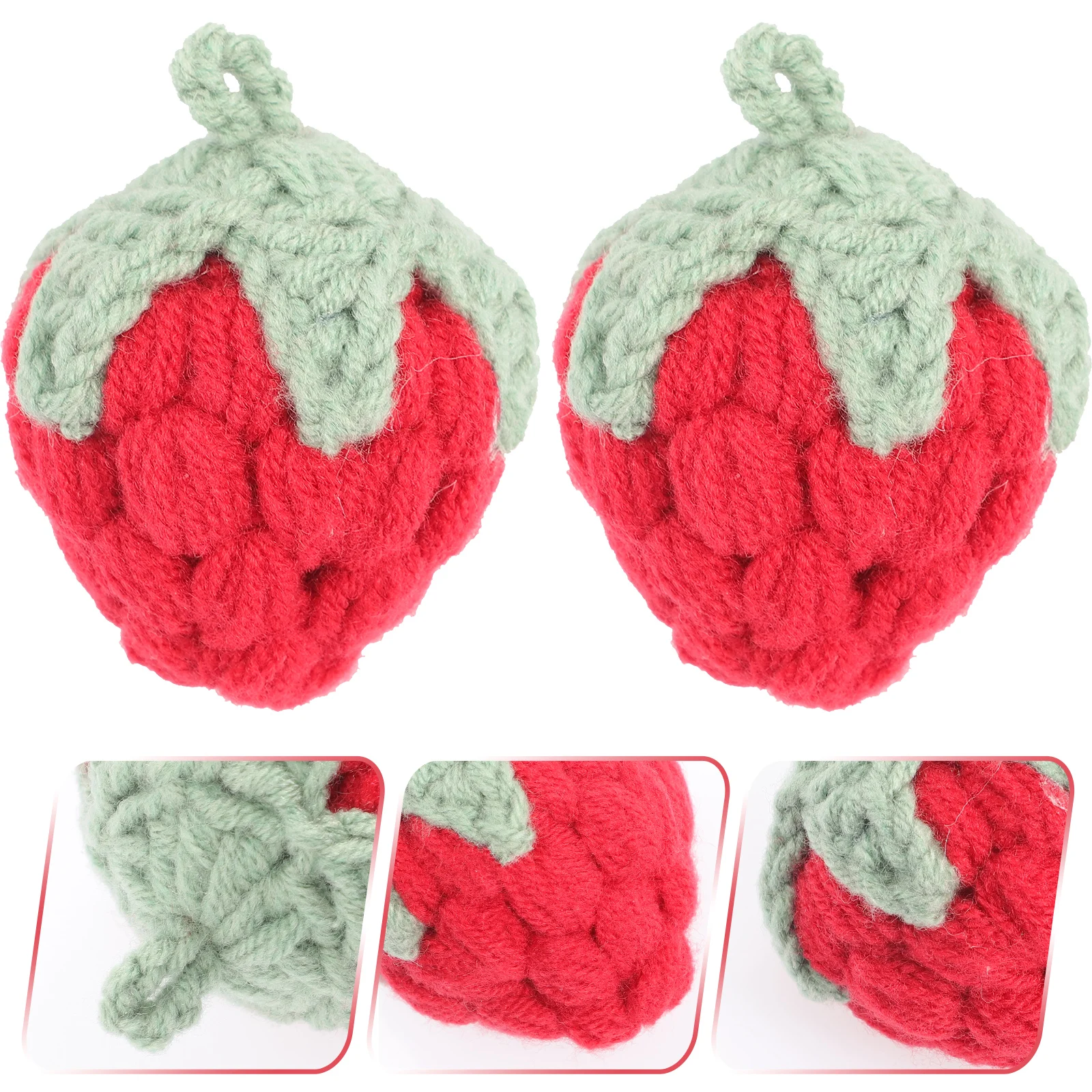 

2pcs Strawberry Diy Charm Keychain Decor Hairpin Accessories Brooch Sewing Materials Bright Color Durable Delicate Ornaments For