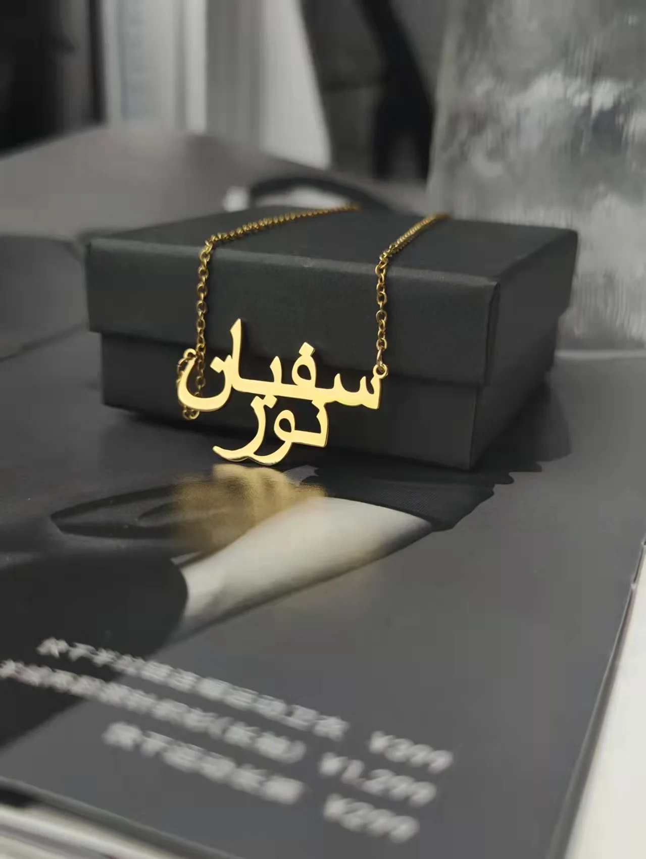 

Personality name necklace Arabic font 2 Name Pendant Bijoux Femme Jewish Best Friend Custom Jewelry Gift