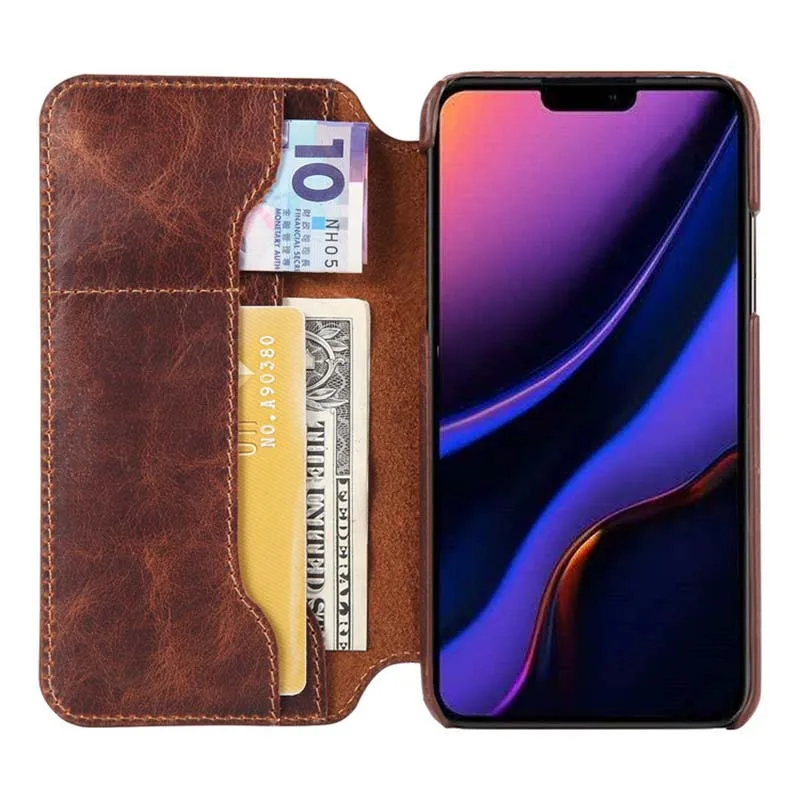 Leather Phone Cases For Apple Iphone 13 12 Mini 11 Pro Xs Max Xr 8 7 Plus Se 2 3 Flip Cover Case With Card Protective Holster