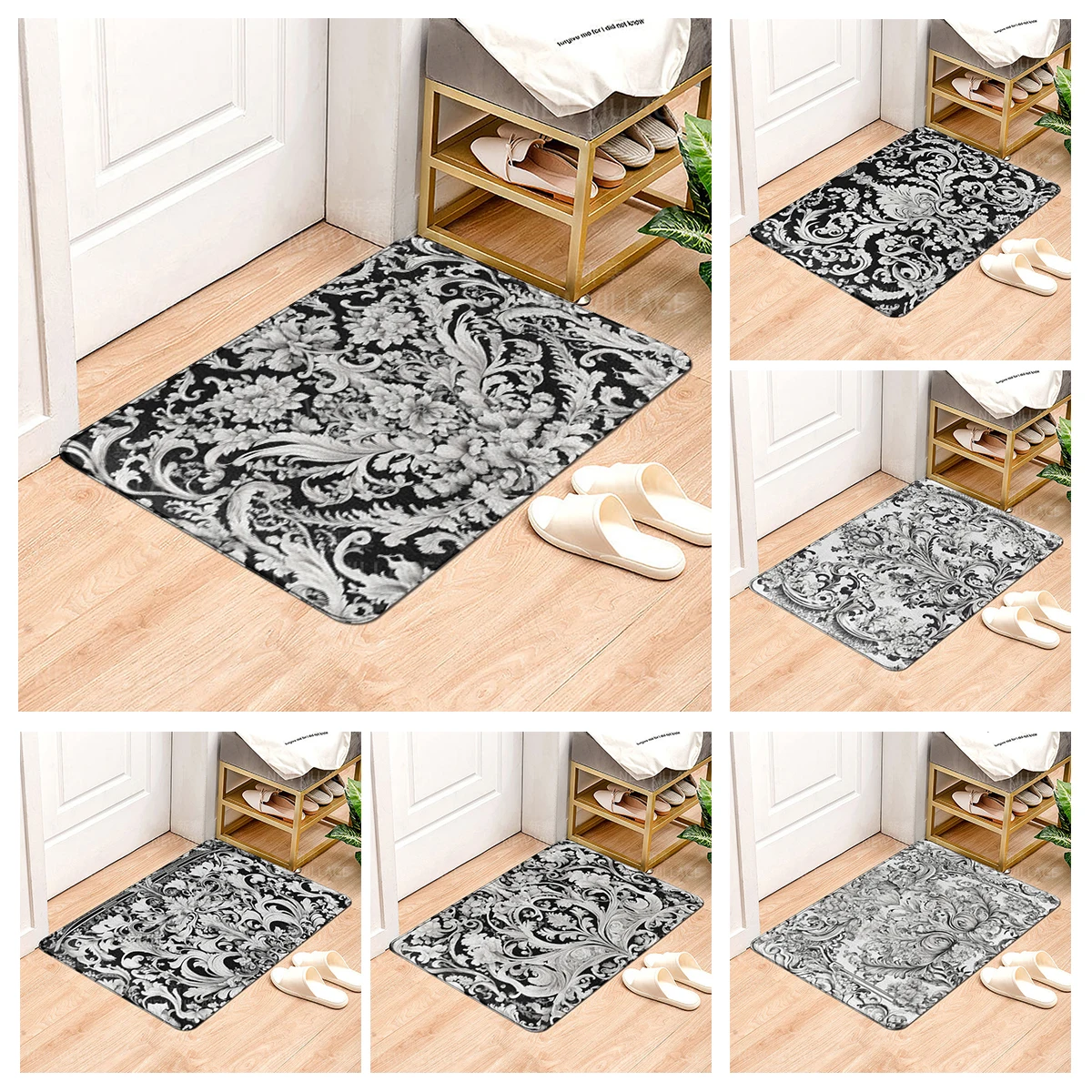 House entrance carpet Home door mat Modern Nordic style Room Bath Foot bathroom non-slip Kitchen water absorption rugs Abstract