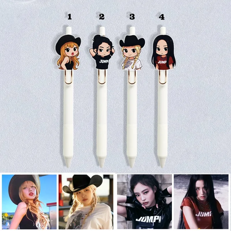 

Black Pink Cute Anime Peripheral Retractable Gel Pen Portable Student Office Daily Writing Signature Neutral Pen 0.5mm