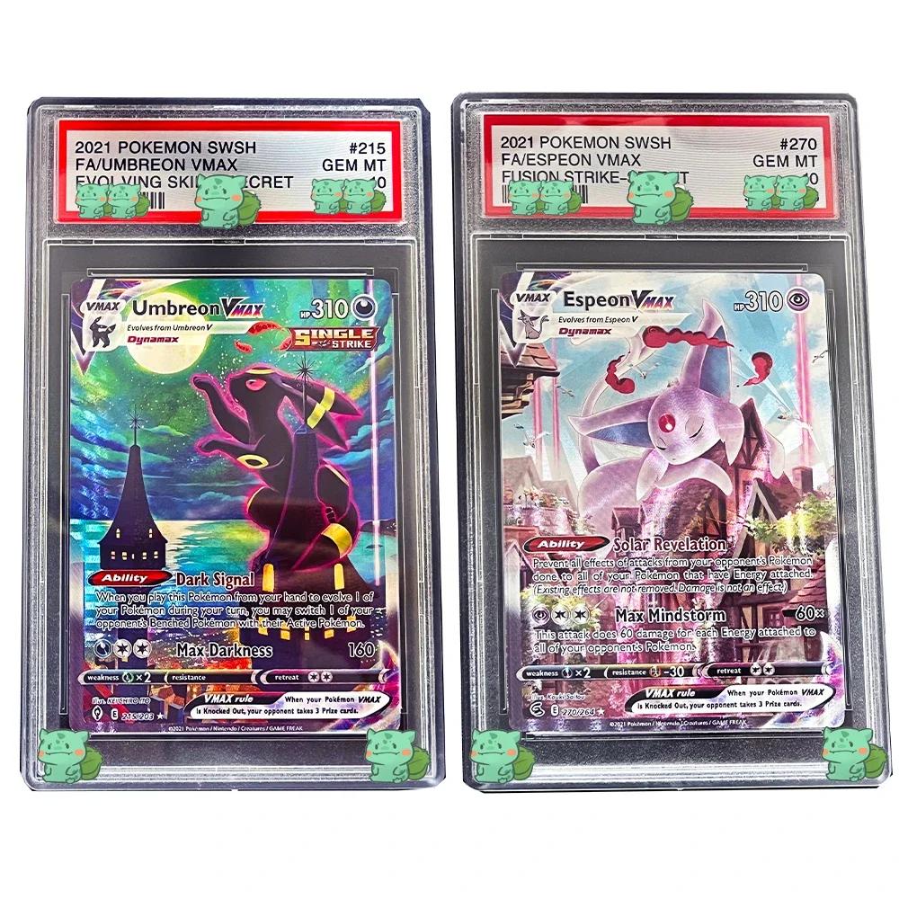 Cartes de collection graduées PTCG, étiquette holographique, version anglaise, reconnaissance Eevee, SWSH UMBREON, VMAX ESPEON, VMAX GEM MT10